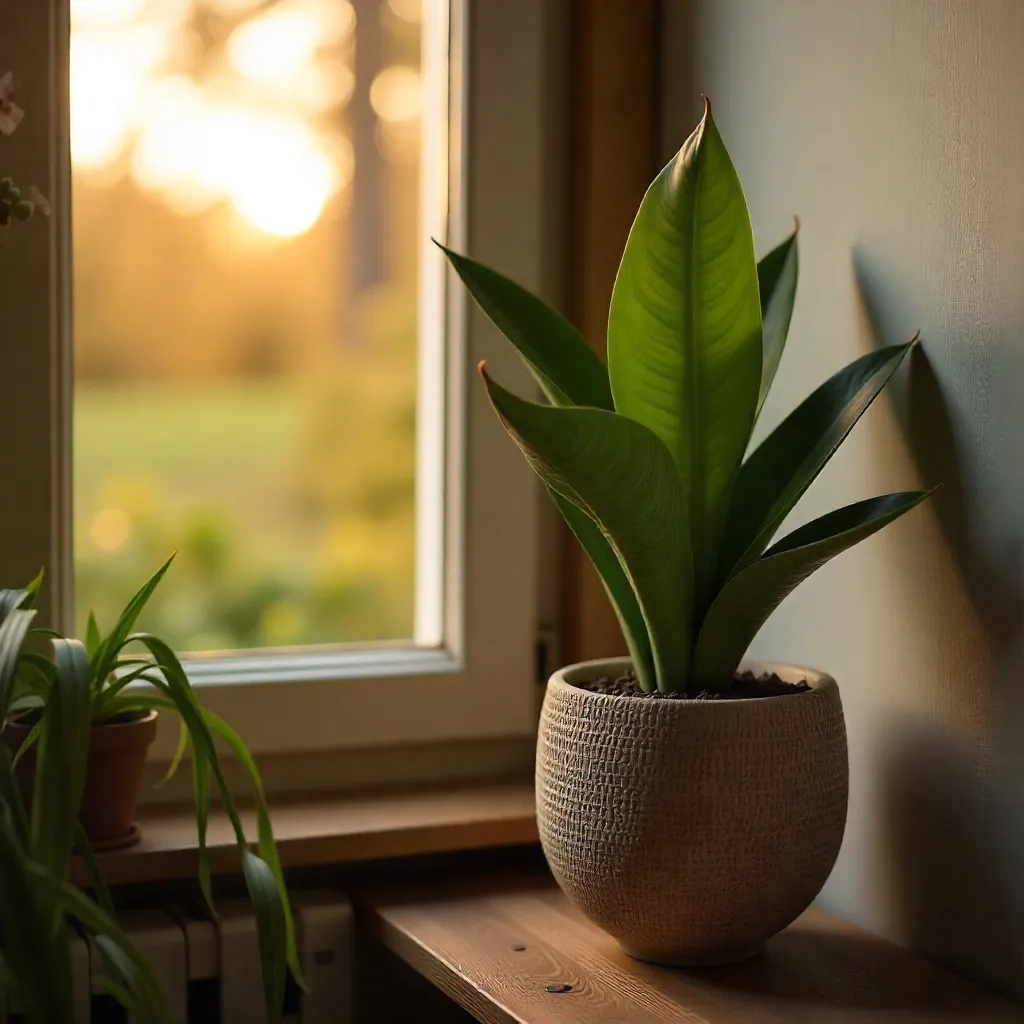Peace lily with white flowers